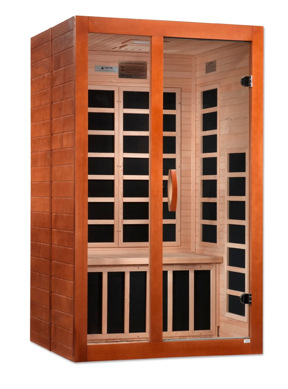 Golden Designs Santiago 2 Person Ultra Low EMF FAR Infrared Sauna DYN-6209-02 Elite