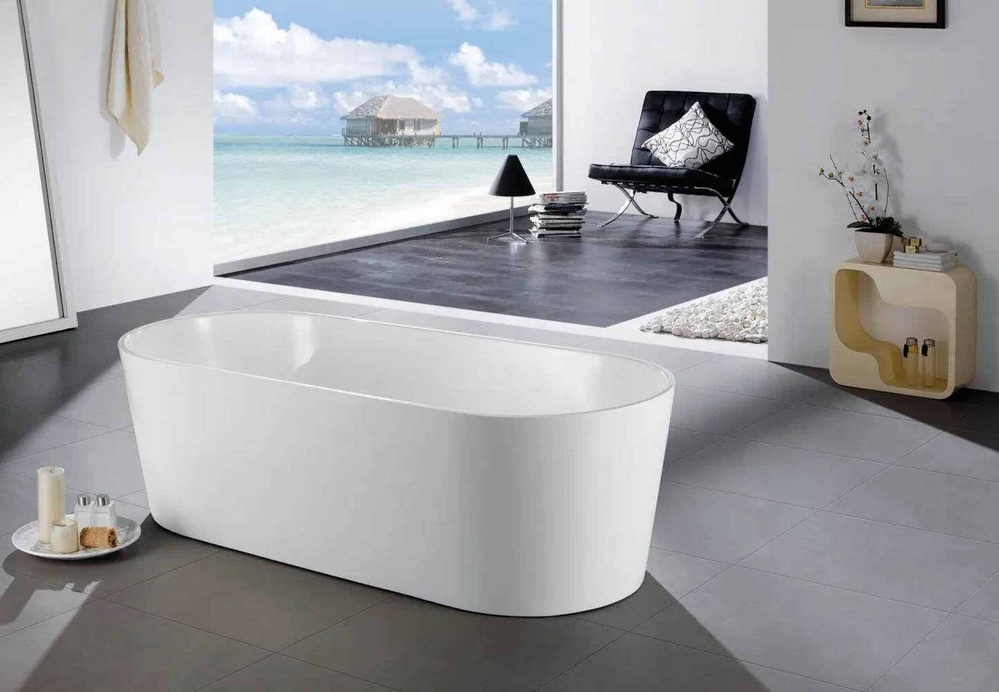 Kube Ovale White Bathtub | Ovale White Bathtub | basinandvessel