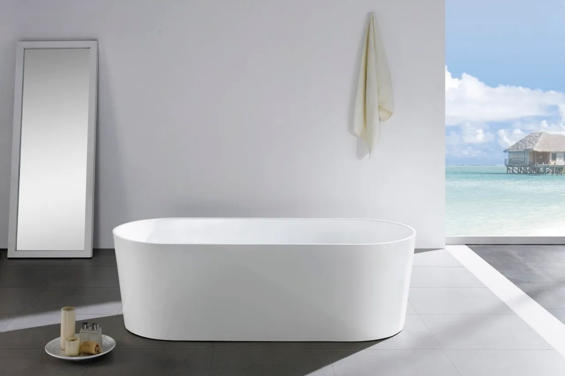 Kube Ovale White Bathtub | Ovale White Bathtub | basinandvessel