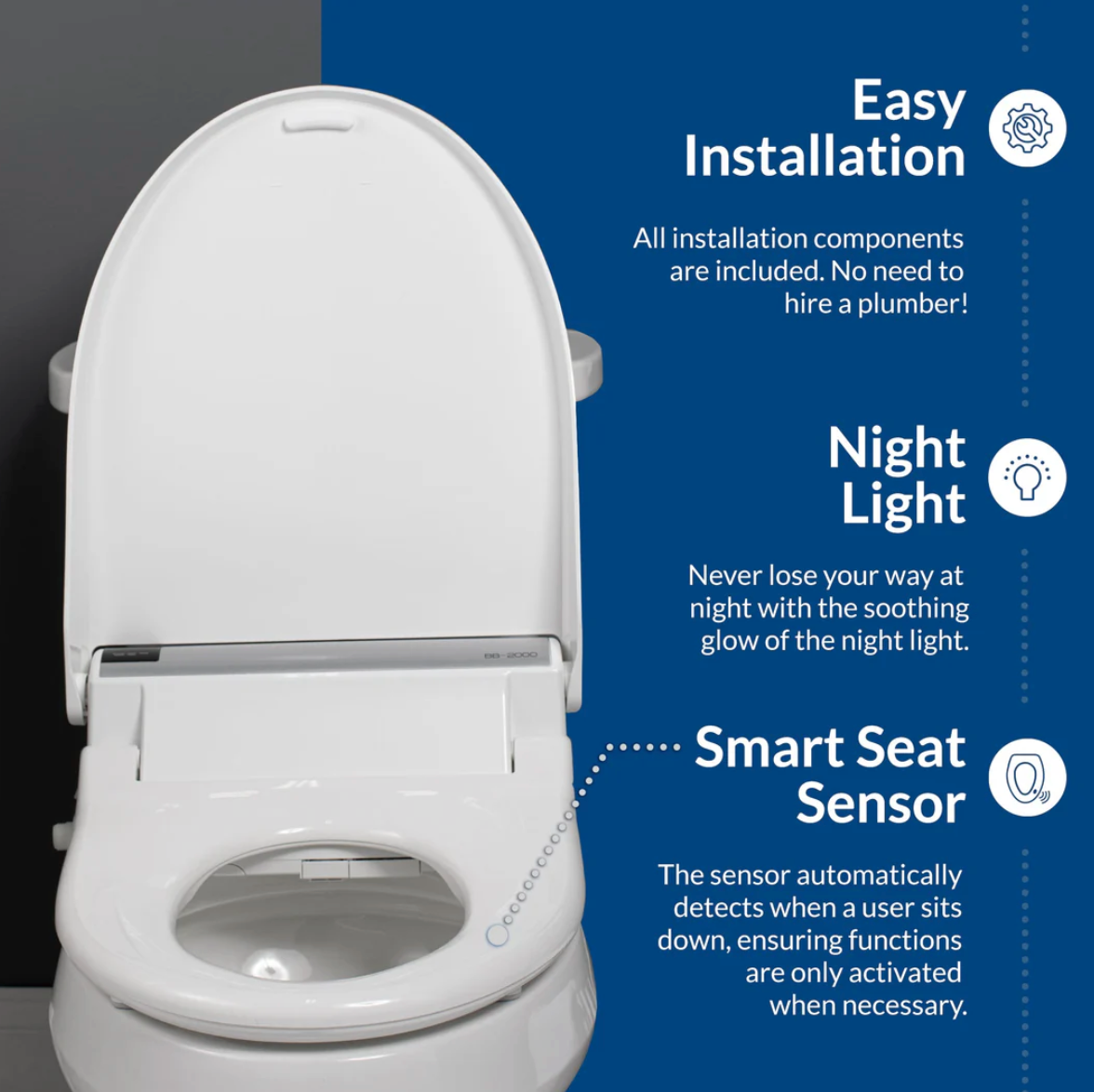 BIOBIDET BB-2000 Bidet Toilet Seat BB2000E