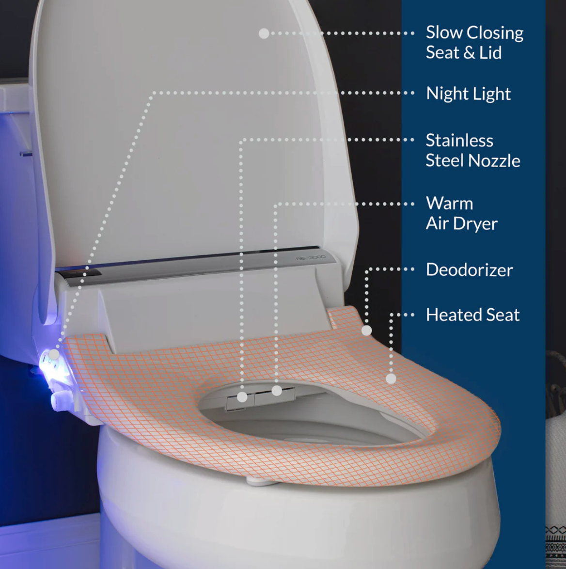 BIOBIDET BB-2000 Bidet Toilet Seat BB2000E