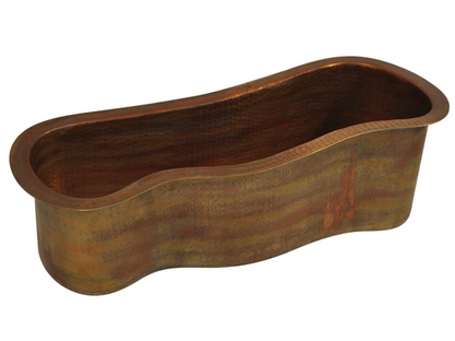 The Copper Design Innova Copper Bar Sink Wave Design CBSWVE-26108G17BR