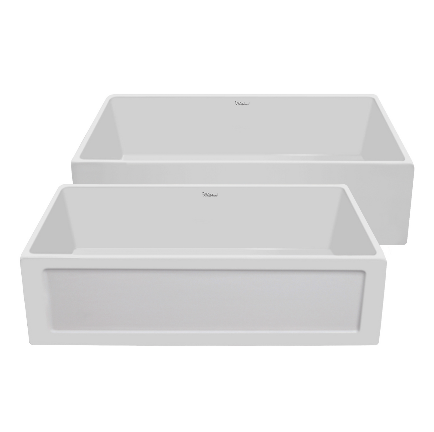 Whitehaus Reversible single bowl fireclay kitchen sinks WHPLCON3319-WHITE