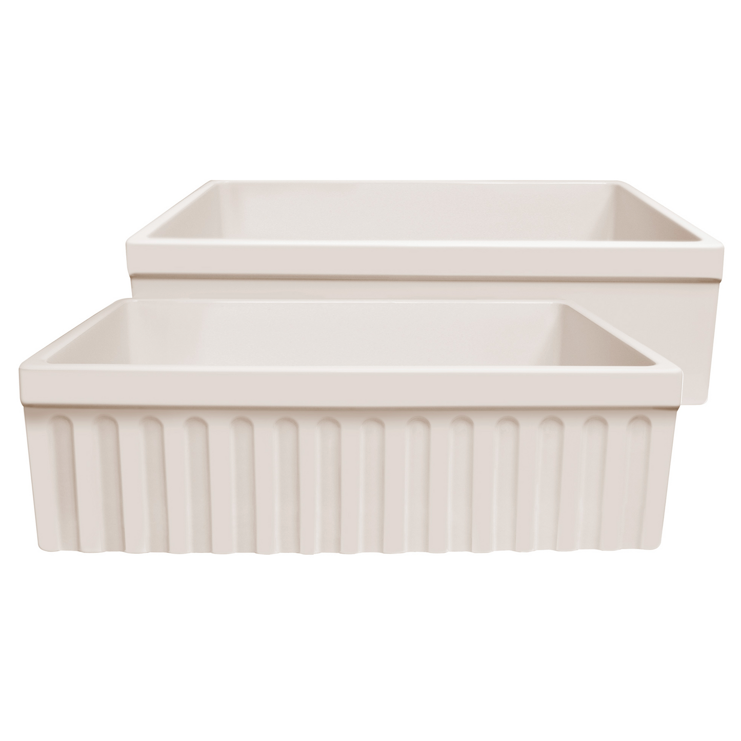 Whitehaus WHQ330-BISCUIT  30" Reversible Single Bowl Fireclay Kitchen Sink WHQ330-BISCUIT