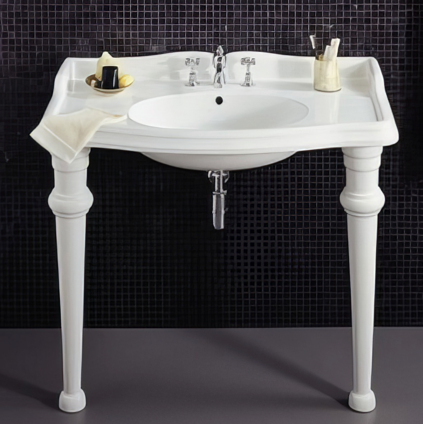 Whitehaus Isabella Collection Large Rectangular Console Sink AR864-GB001-3H