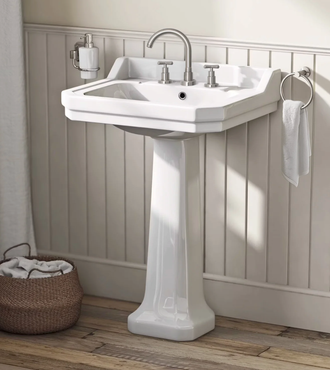 Whitehaus Traditional Pedestal with Large Rectangular Bowl B112M-P