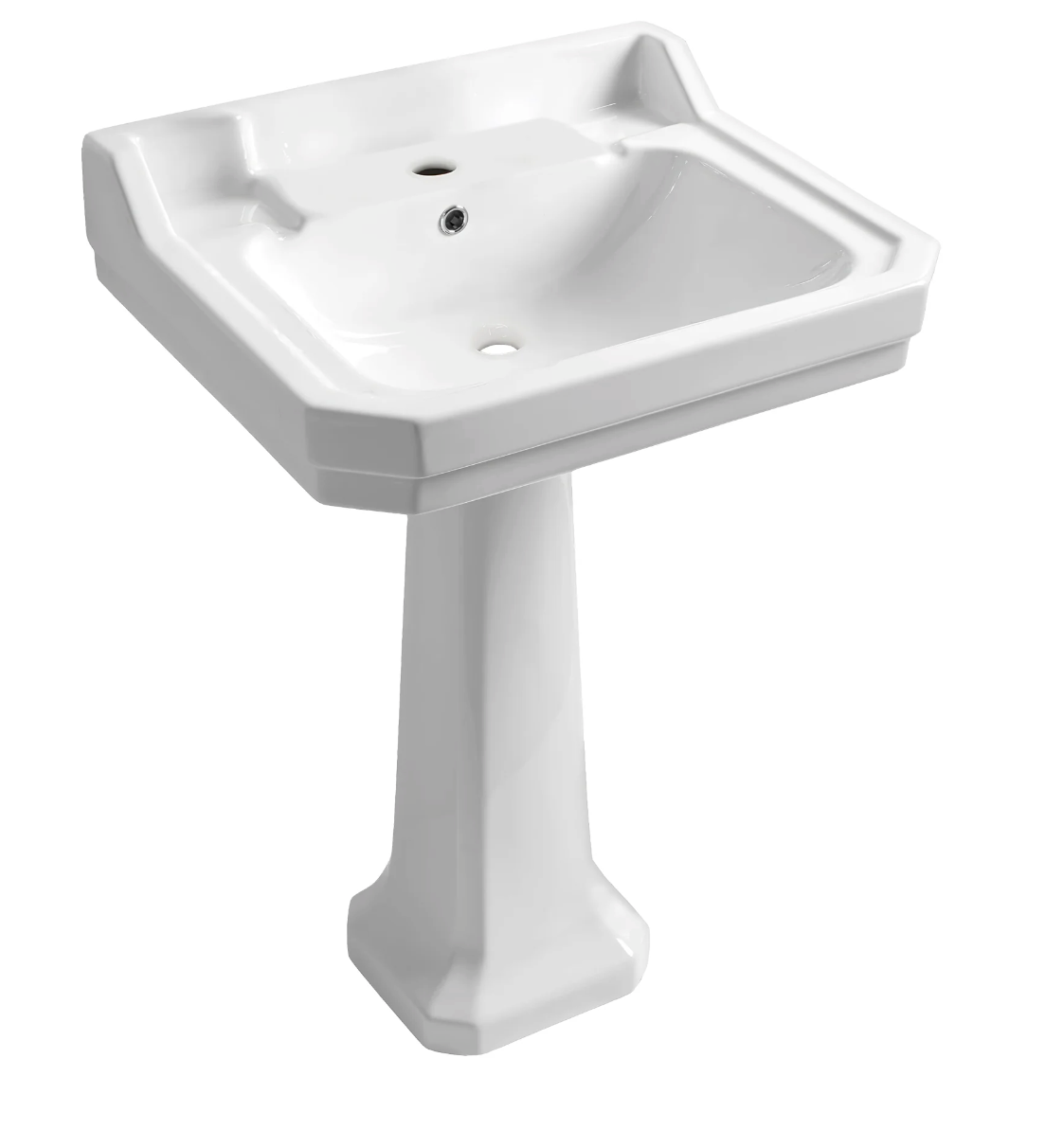 Whitehaus Traditional Pedestal with Large Rectangular Bowl B112M-P