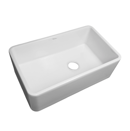 Whitehaus 30" Reversible single bowl fireclay kitchen sink WH3018-WHITE