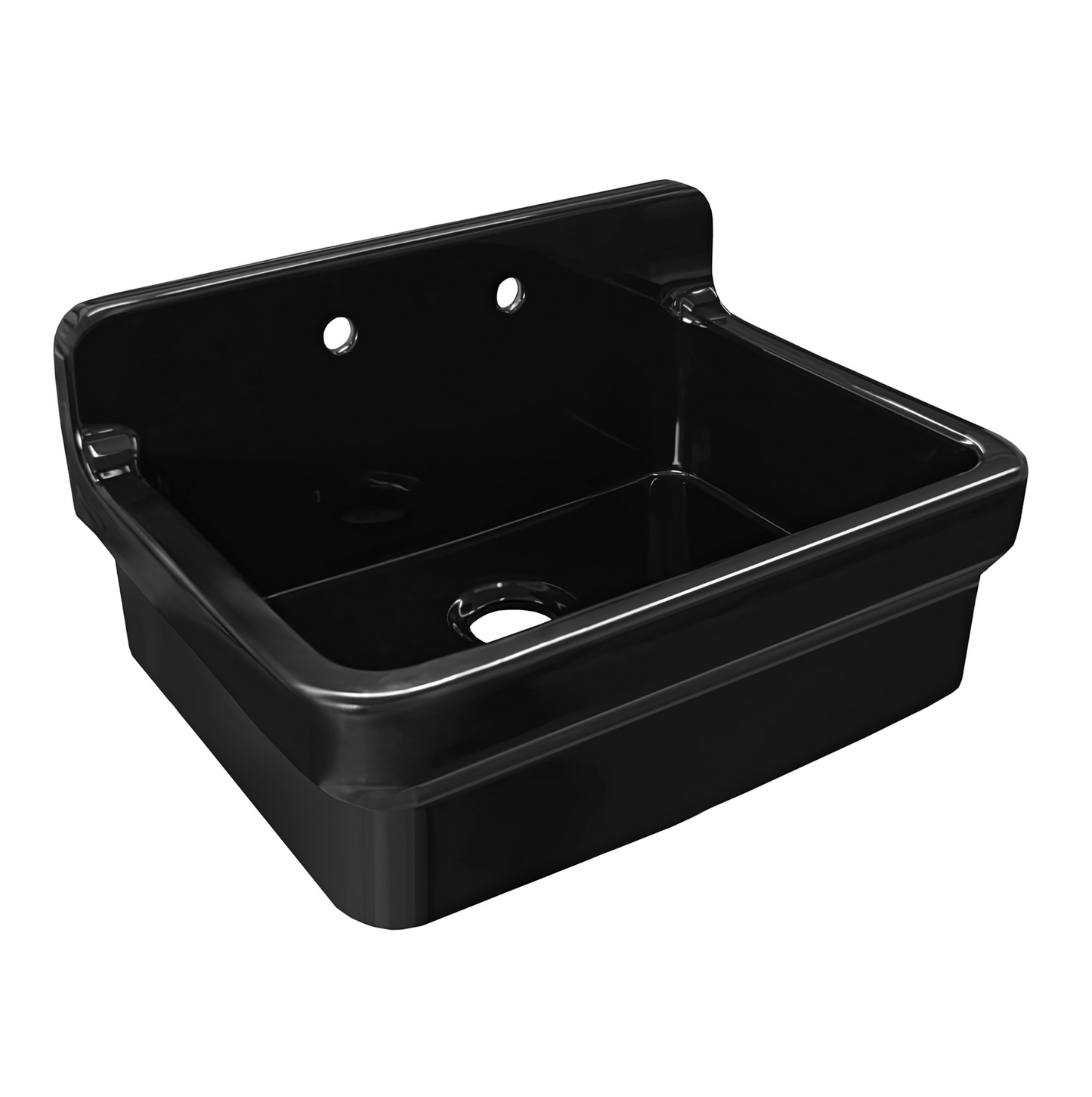 Whitehaus 30" single bowl fireclay kitchen/utility front apron sink OFCH2230-BLACK