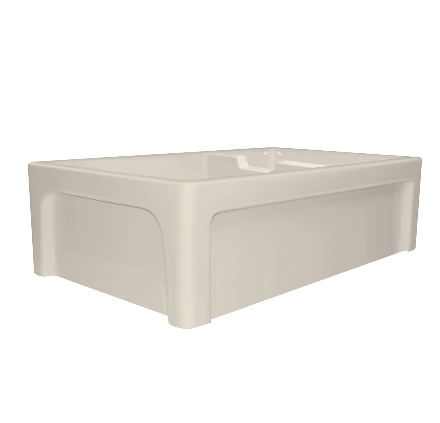 Whitehaus 42" large reversible double bowl fireclay kitchen sink WHQDB5542-BISCUIT