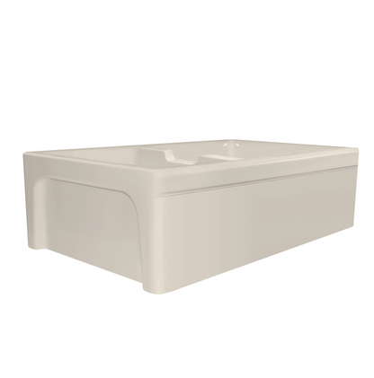 Whitehaus 42" large reversible double bowl fireclay kitchen sink WHQDB5542-BISCUIT