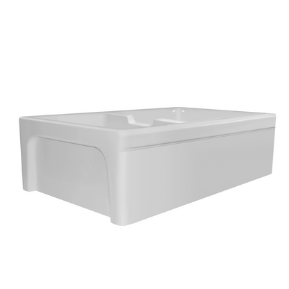 Whitehaus 42" large reversible double bowl fireclay kitchen sink WHQDB5542-WHITE