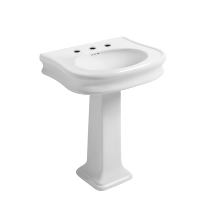 Whitehaus 28" Traditional Pedestal Sink LA10-LA03-3H