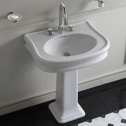 Whitehaus 28" Traditional Pedestal Sink LA10-LA03-3H