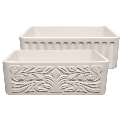 Whitehaus 30" Reversible Single Bowl Fireclay Kitchen sink WHFLGO3018-BISCUIT