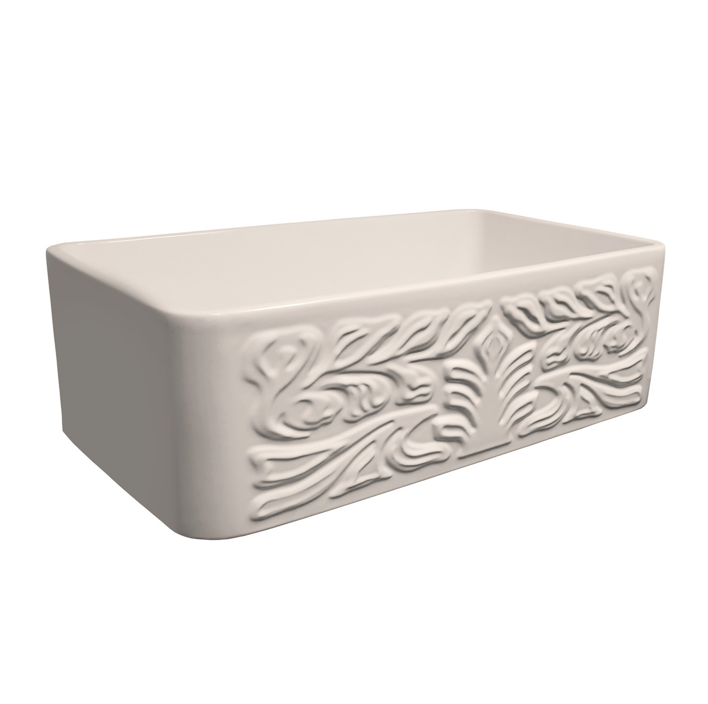 Whitehaus 30" Reversible Single Bowl Fireclay Kitchen sink WHFLGO3018-BISCUIT