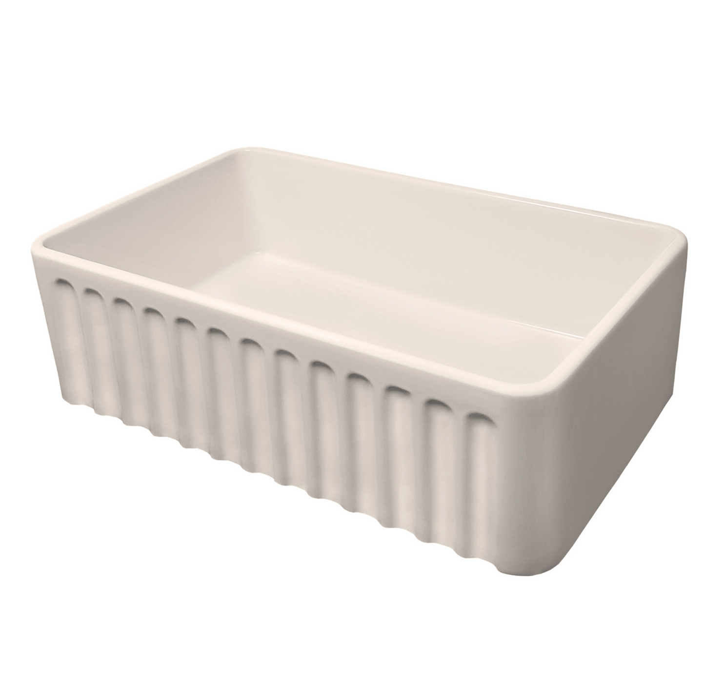 Whitehaus 30" Reversible Single Bowl Fireclay Kitchen sink WHFLGO3018-BISCUIT