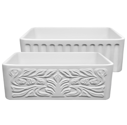 Whitehaus 30" Reversible Single Bowl Fireclay Kitchen sink WHFLGO3018-WHITE