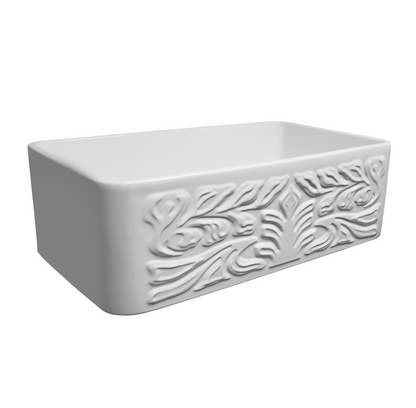 Whitehaus 30" Reversible Single Bowl Fireclay Kitchen sink WHFLGO3018-WHITE