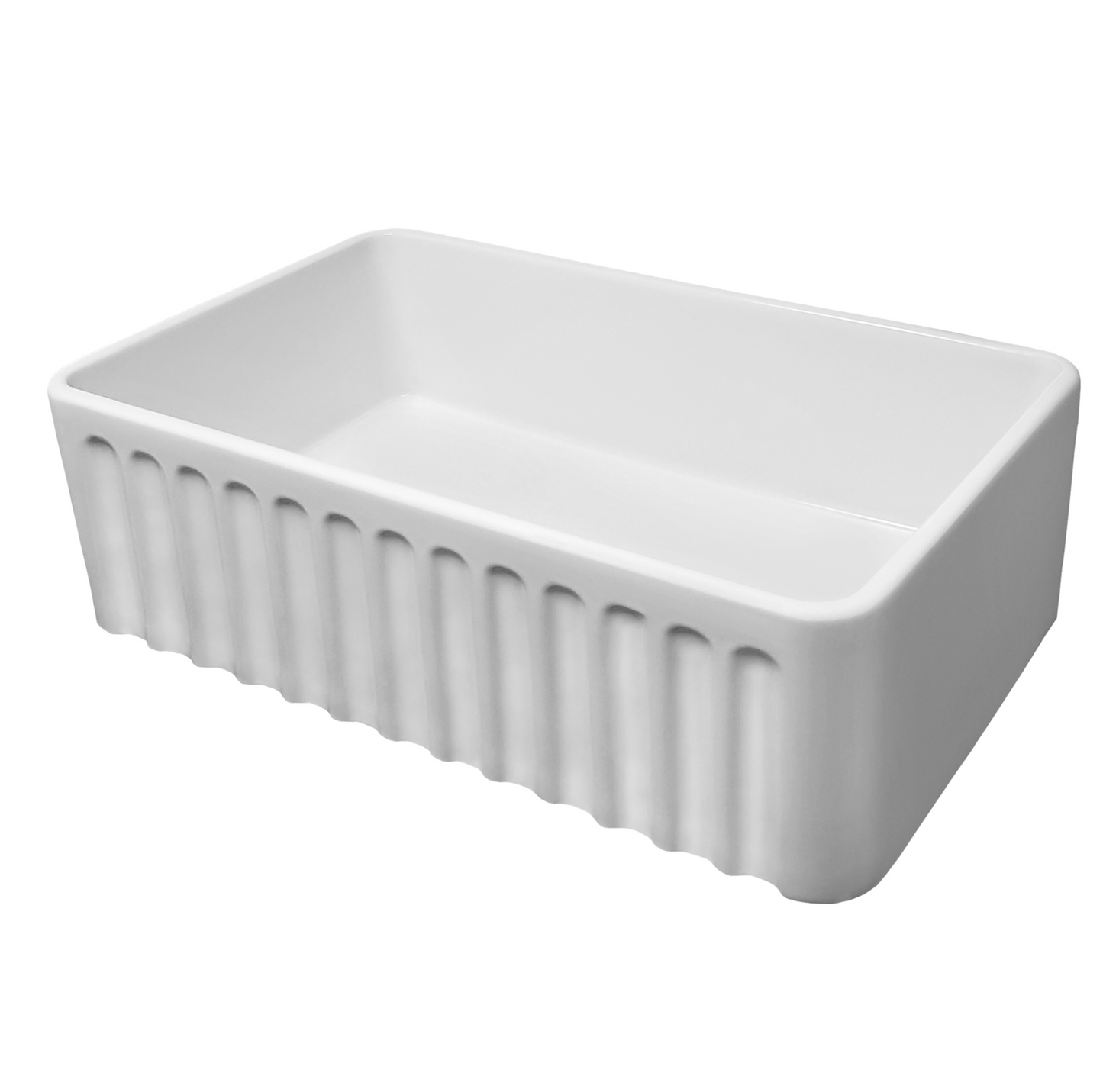 Whitehaus 30" Reversible Single Bowl Fireclay Kitchen sink WHFLGO3018-WHITE