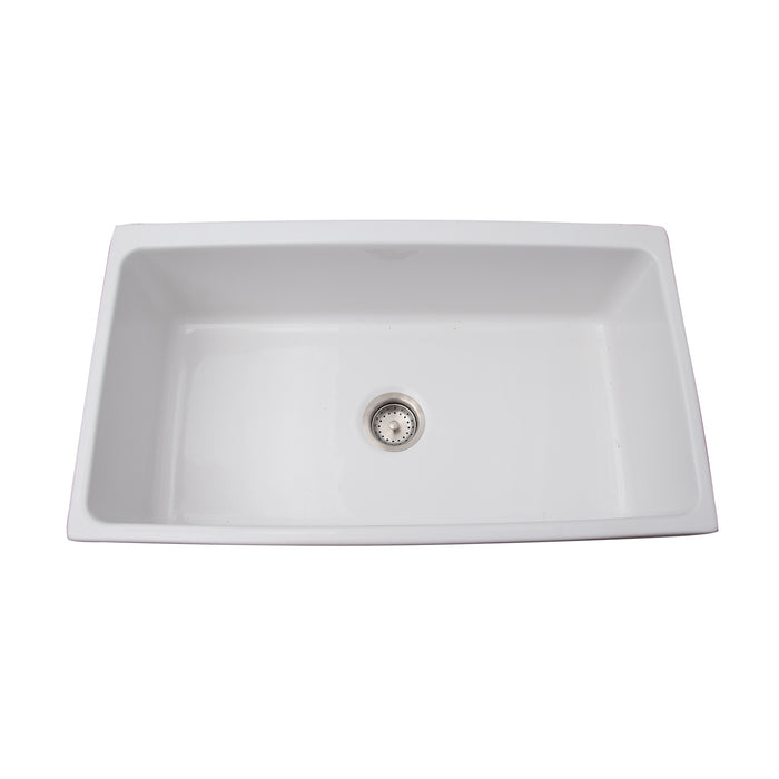 BARCLAY Hinton Single Bowl Fireclay Apron-Front Sink FSSB1004-WH