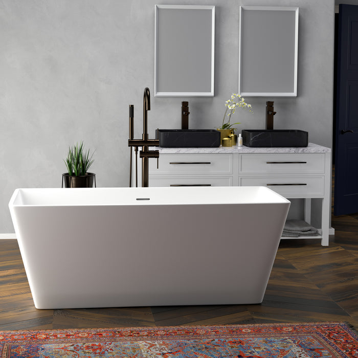 Barclay Romo 59" BARstone Freestanding Tub RTRECN59-WH