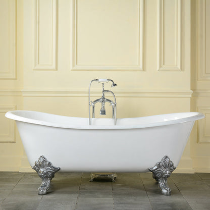 Barclay Nelson Cast Iron Dbl Slipper Tub CTDSN73L-WH-ORB