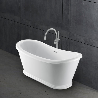 Barclay Morgan 70" Acrylic Double Slipper Tub with Integral Drain and Overflow ATDSN70BHIG-BN