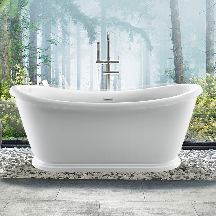 Barclay Morgan 70" Acrylic Double Slipper Tub with Integral Drain and Overflow ATDSN70BHIG-BN