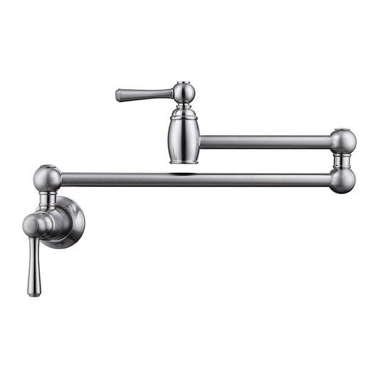 BARCLAY Dai Dual Handle Wall Mount Pot Filler KFP602-BN Brushed Nickel