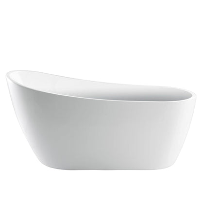 BARCLAY Lorenzo 60" Acrylic Slipper Tub with Integral Drain and Overflow ATSN60FIG-BN