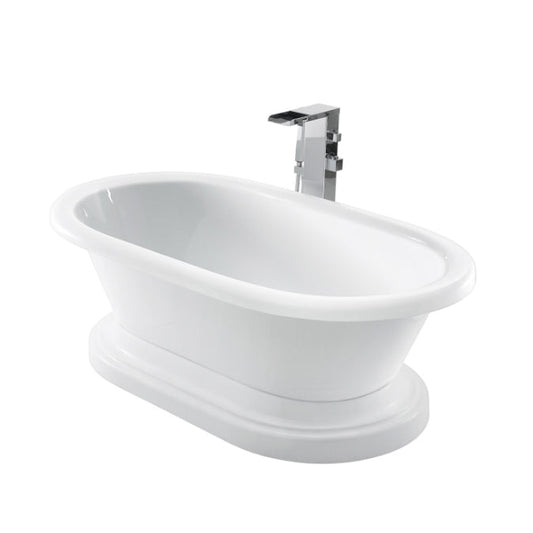 Barclay Cordoba 71" Acrylic Double Roll Top Tub on Base ATDRN71BB-WH