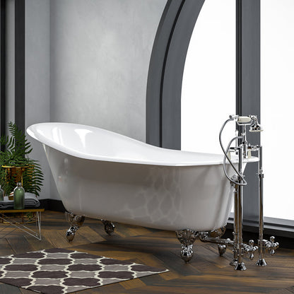 Barclay Icarus Cast Iron Slipper Tub WH CTS7H67-WH-BN