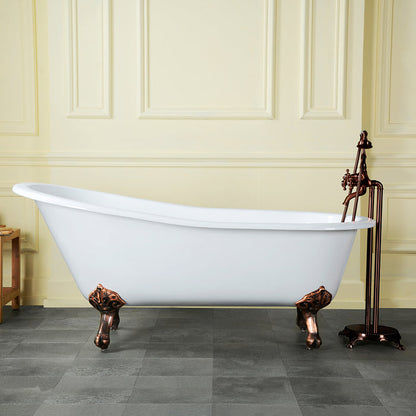 Barclay Halifax Cast Iron Slipper Tub 61 CTSH61I-WH-PN