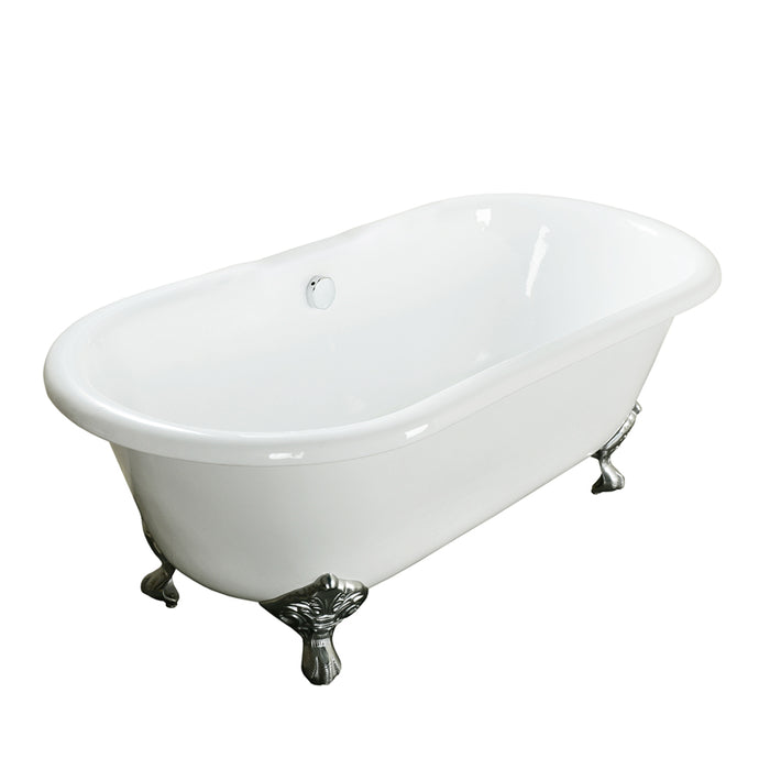 Barclay Columbus 61" Cast Iron Double Roll Top Tub CTDR7H61-WH-BL