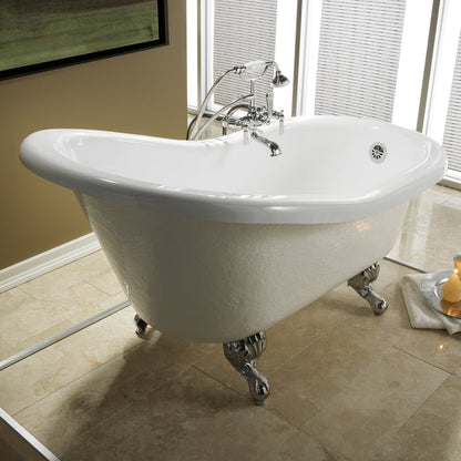 Barclay Estelle Acrylic Slipper Tub WH ATS60-WH-PN