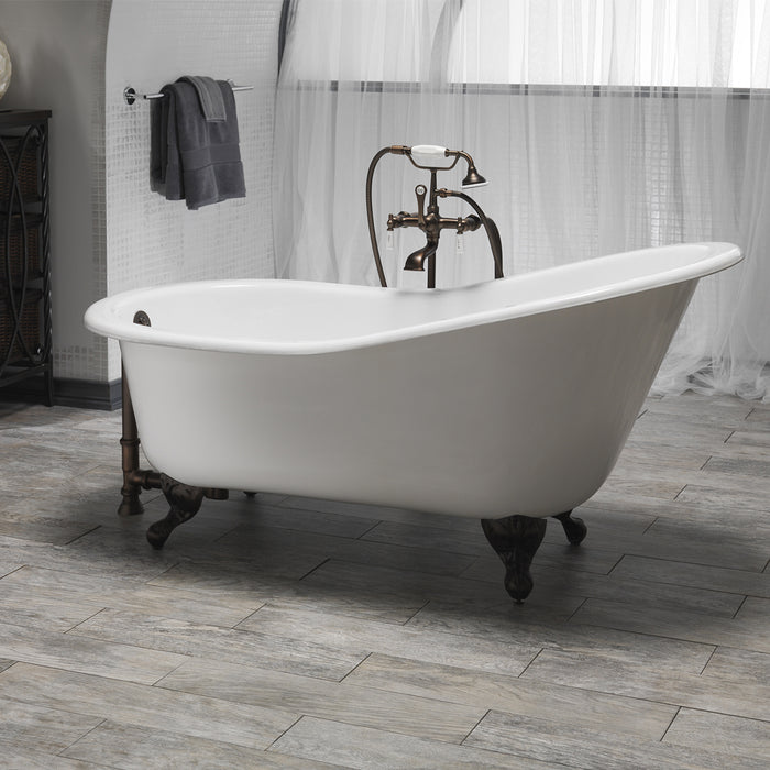 Barclay Griffin 61" Cast Iron Slipper Tub CTSH60-WH-PN