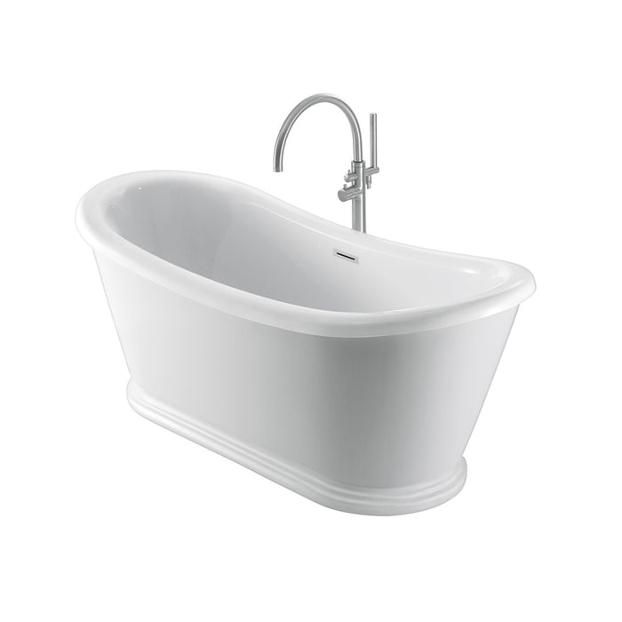 Barclay Morgan 70" Acrylic Double Slipper Tub with Integral Drain and Overflow ATDSN70BHIG-BN