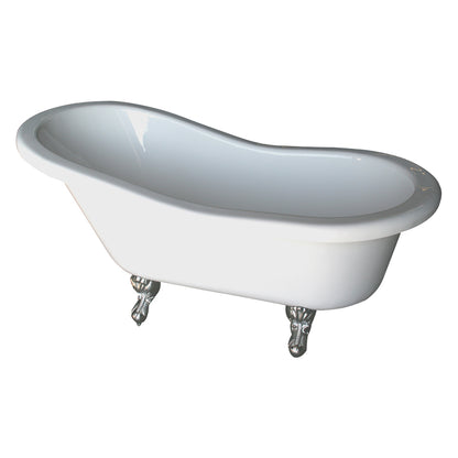 Barclay Isadora 67" Acrylic Double Slipper Tub ADTS67-WH-CP