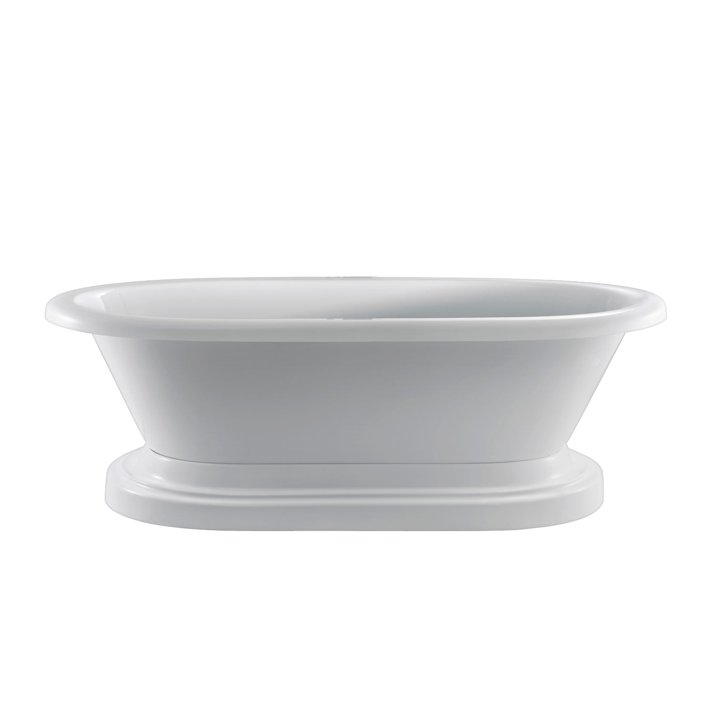 Barclay Cordoba 71" Acrylic Double Roll Top Tub on Base ATDRN71BB-WH