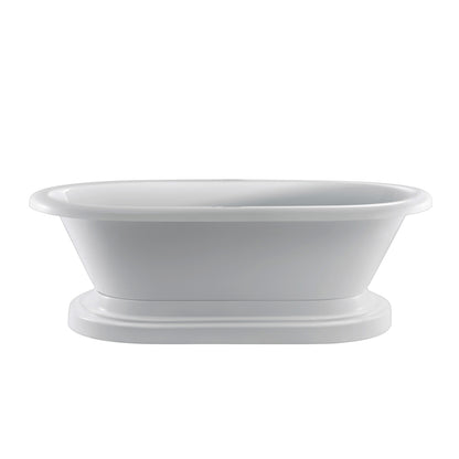 Barclay Cordoba 71" Acrylic Double Roll Top Tub on Base ATDRN71BB-WH