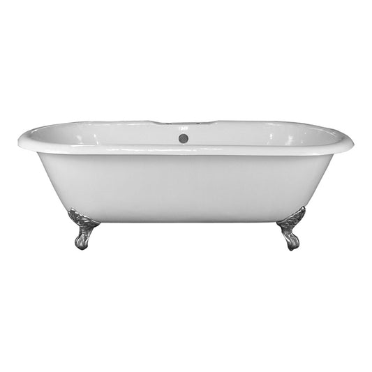 Barclay Columbus 61" Cast Iron Double Roll Top Tub CTDR7H61-WH-BL