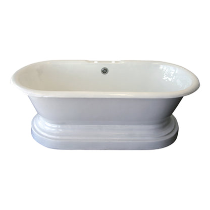 Barclay Duet 66" Cast Iron Double Roll Top Tub on Base CTDRHB-WH