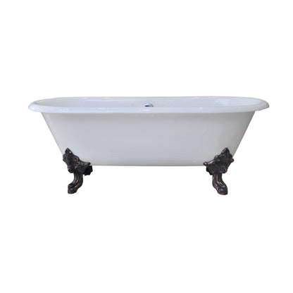 Barclay Gallagher 72" Cast Iron Double Roll Top Tub CTDRN72-WH-ORB