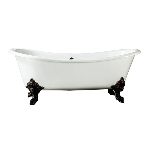 Barclay Nelson Cast Iron Dbl Slipper Tub CTDSN73L-WH-ORB