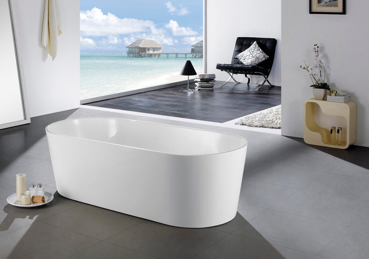 Kube Ovale 59'' White Free Standing Bathtub