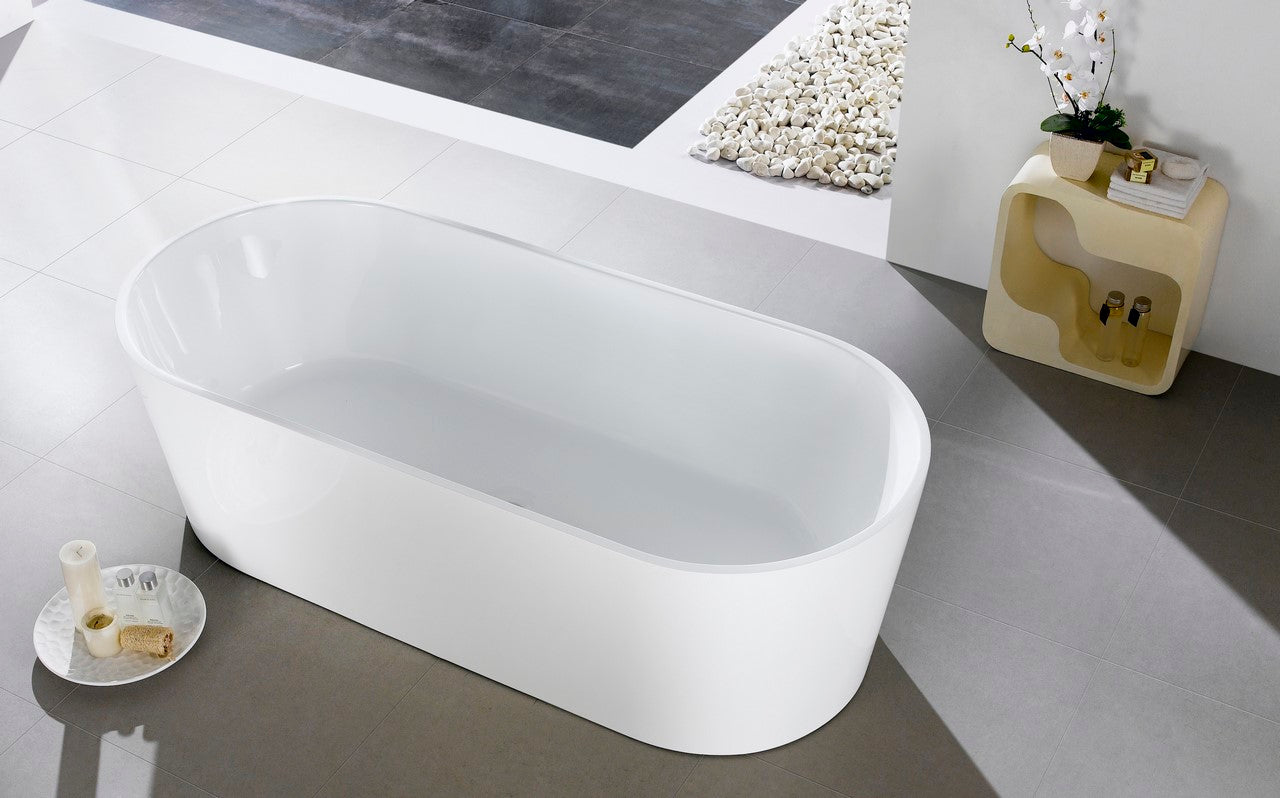 Kube Ovale 59'' White Free Standing Bathtub