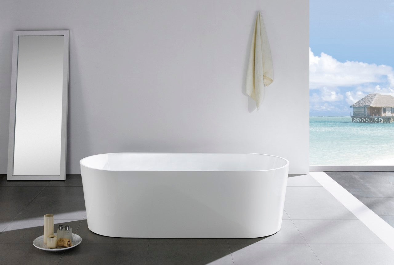 Kube Ovale 67'' White Free Standing Bathtub