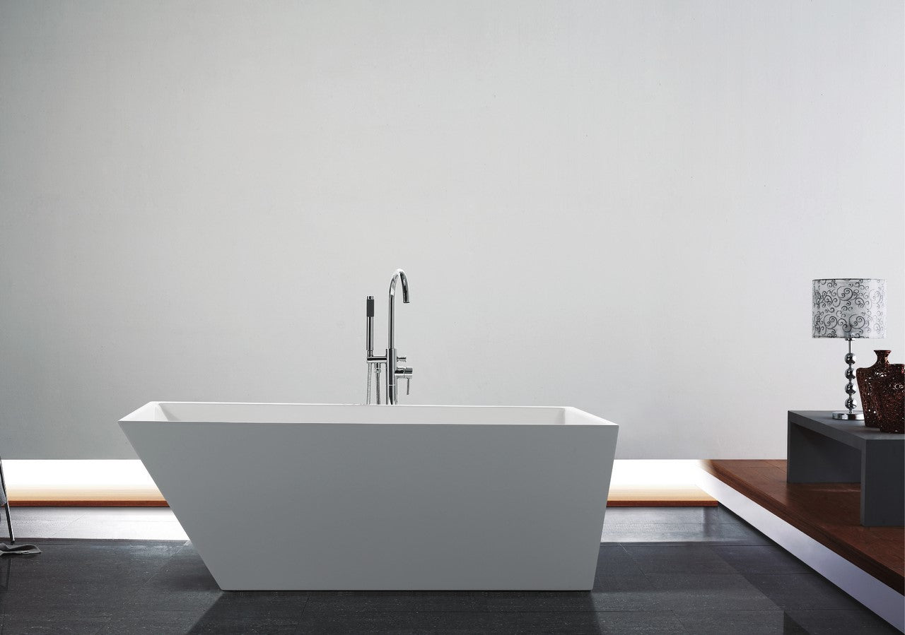 Kube Obliquo 67'' White Free Standing Bathtub