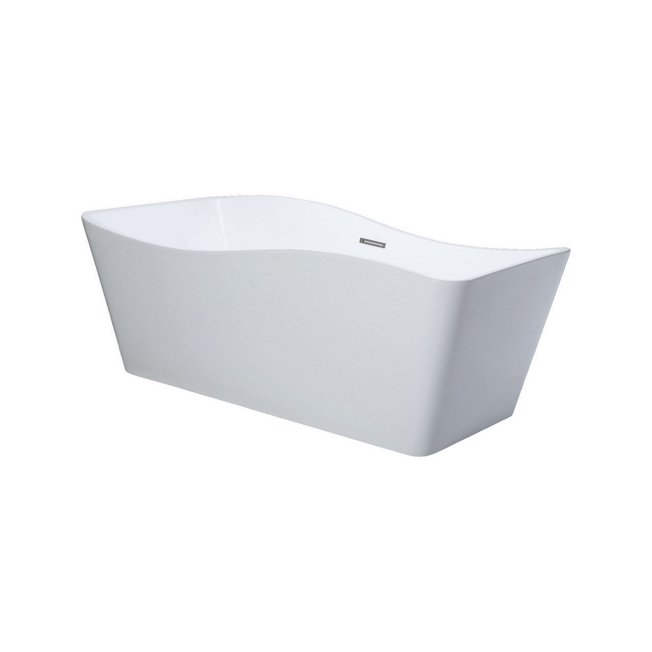 Kube Ondulato 67'' White Free Standing Bathtub